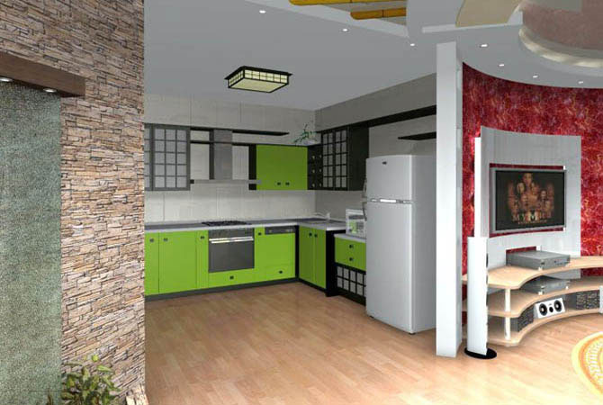 дизайн квартир обои на кухню
